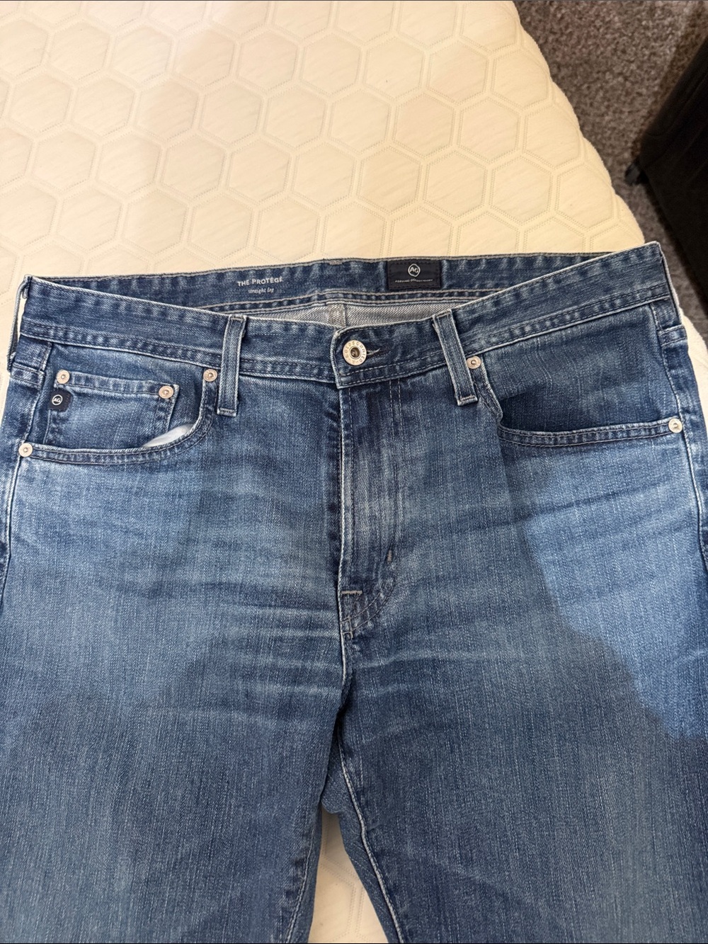 Ag Adriano Goldschmied Men's Faded Blue Straight Jeans 34x32